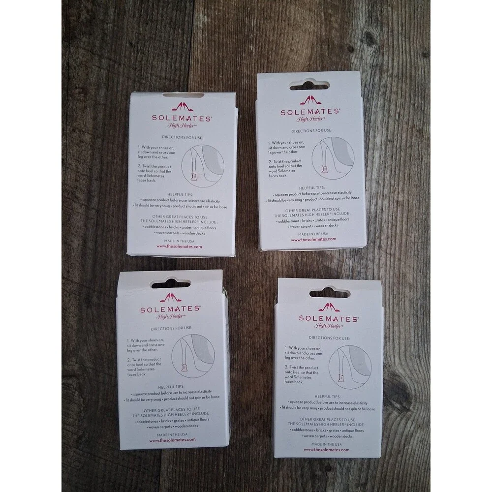 NEW! Bundle of 4 Solemates High Heel Protectors, Clear Narrow